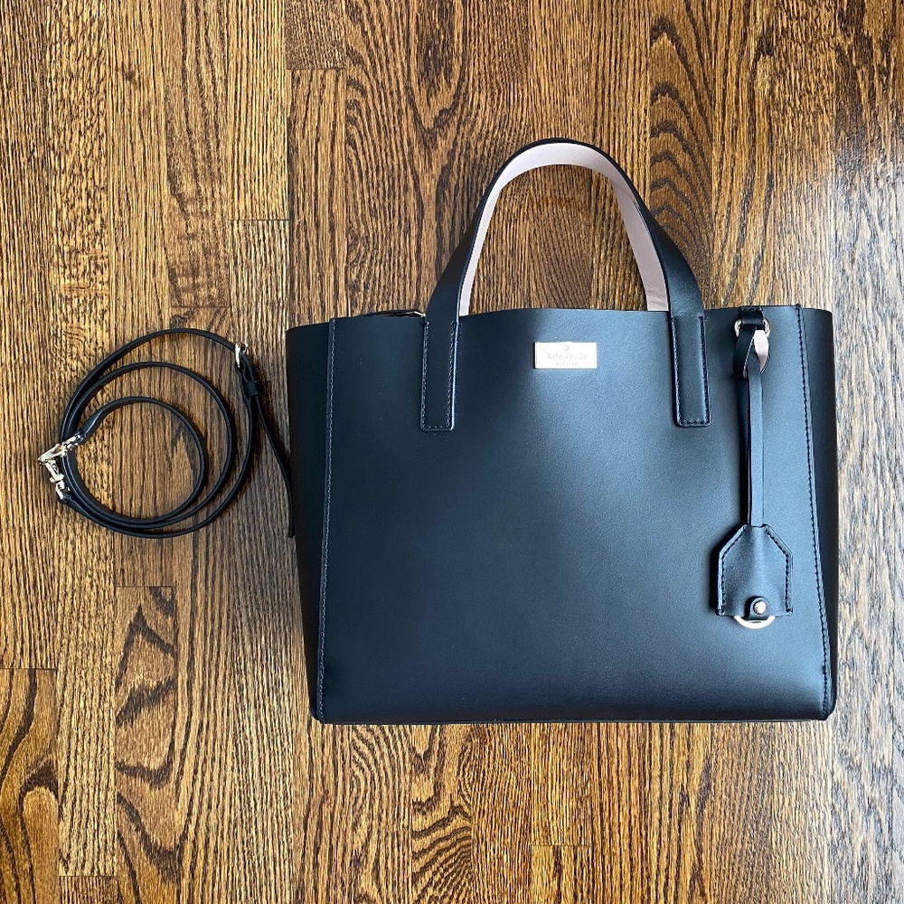 NWOT Kate Spade Tote with Strap - Black